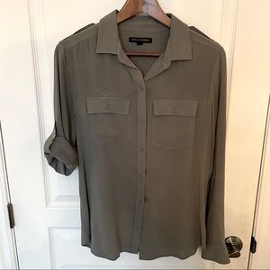 Banana Republic button down military green